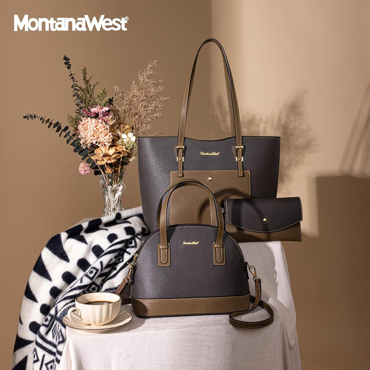 Montana West - Juego de 3 piezas de bolsos para mujer: bolso de man...