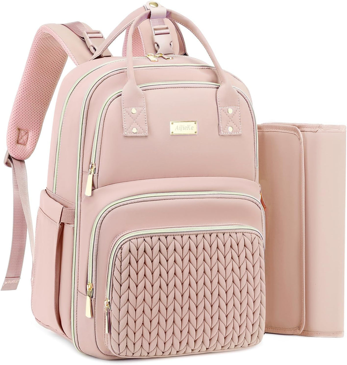 AIJIEKE - Mochila para pañales multifuncional, color rosa | Mochila...