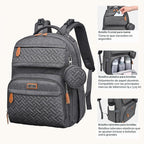 BabbleRoo Mochila de cuero para pañales - Baby Essentials Bolsa de...