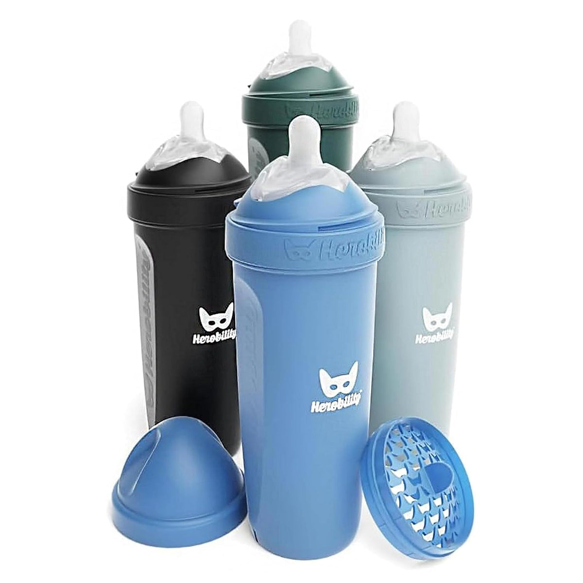 Herobility Biberones anticólicos de 5 fl oz\/4.7 fl oz, paquete de...
