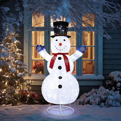 VINGLI Muñeco de nieve iluminado de 6 pies, 200 luces LED blancas c...