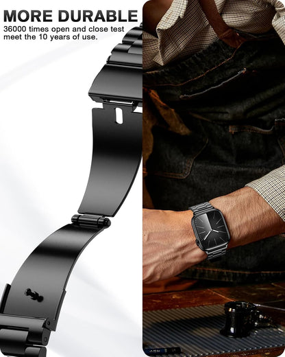 EPULY - Correa de metal compatible con Apple Watch para hombres, no...