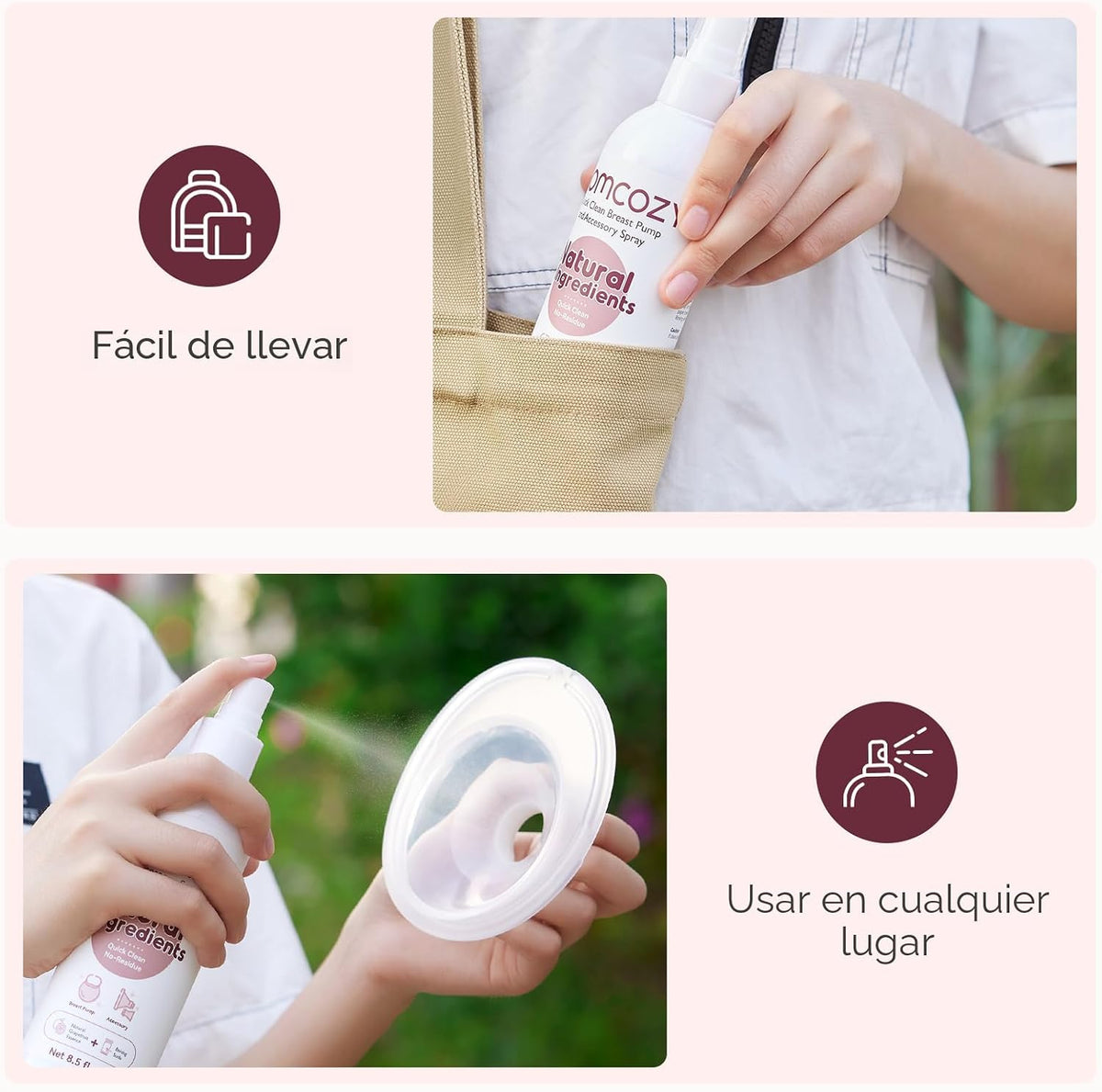 Momcozy Spray de limpieza para extractor de leche eléctrico, elimin...