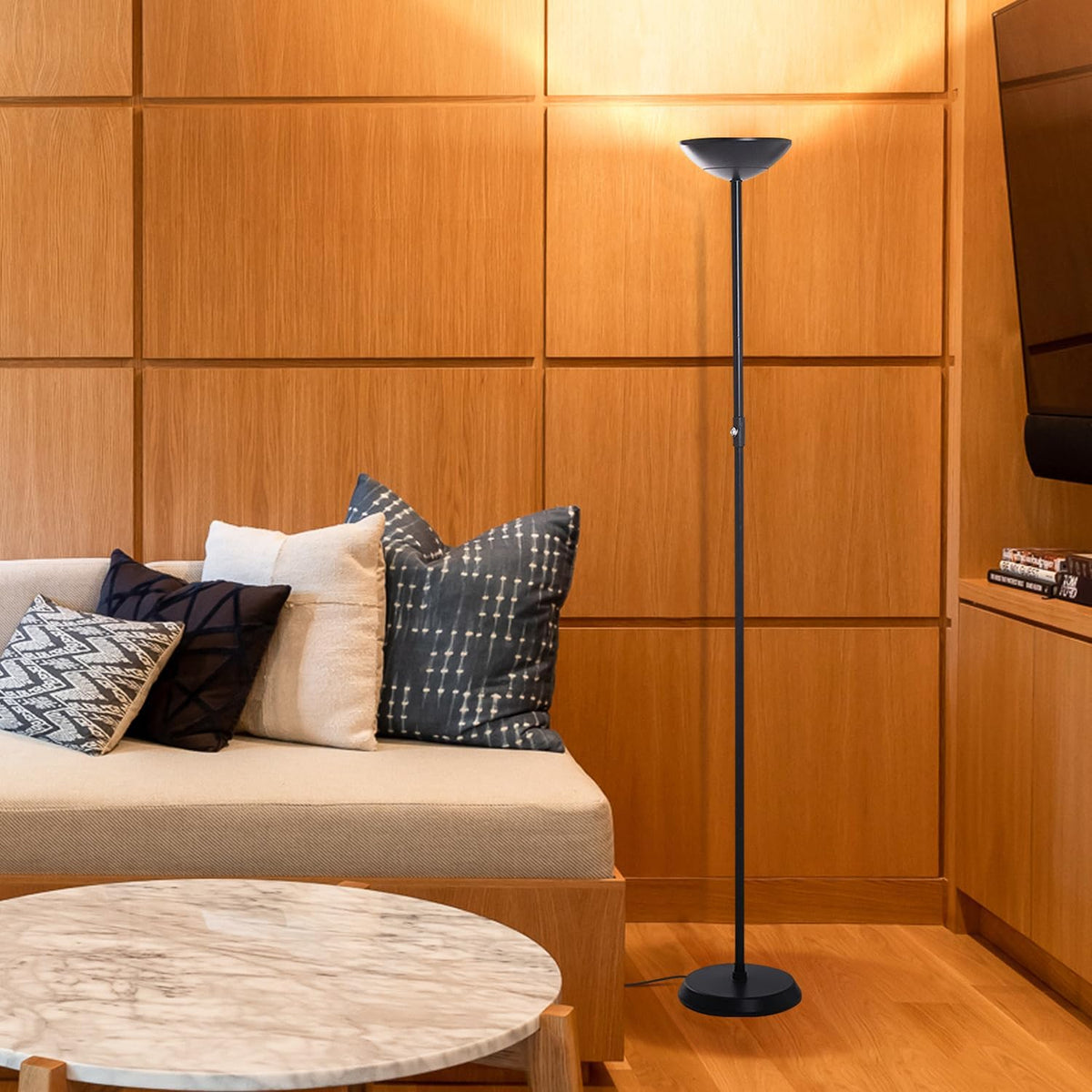 Brightech SkyLite - Lámpara de pie LED, lámpara de pie súper brilla...