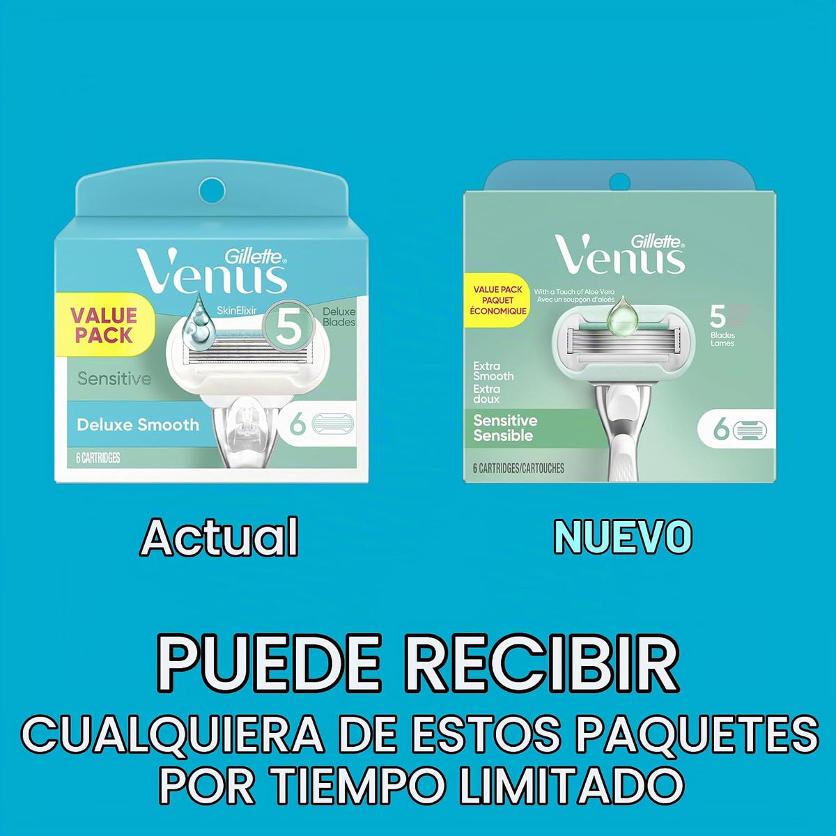 Gillette Venus Embrace Sensitive Repuesto de máquina de afeitar par...