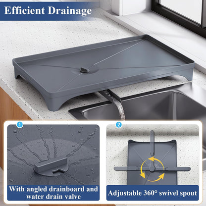 SNTD Escurridor de platos para encimera de cocina, 11.8 pulgadas de...