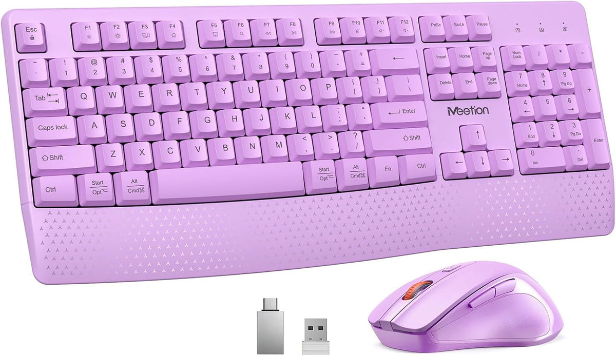 MEETION - Combo de teclado y mouse inalámbricos, tamaño completo co...