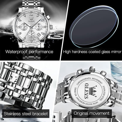 OLEVS Relojes para hombre Relojes de cronógrafo de fácil lectura lu...