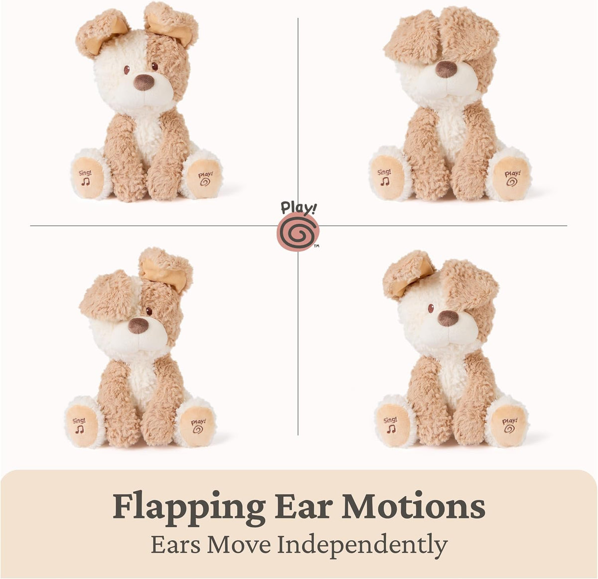 GUND Baby Peeki Puppy Peluche musical animado interactivo de 12 pul...