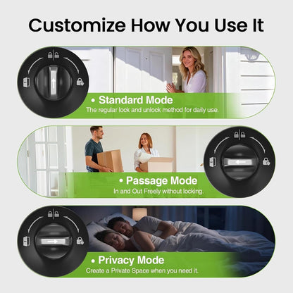 GHome Smart Cerradura de perilla de puerta con control de huellas |...