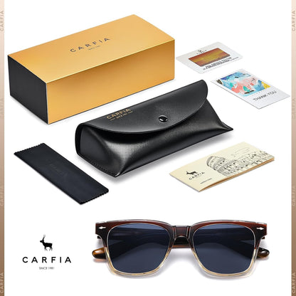 CARFIA Lentes de sol polarizados retro para hombre, protección UV40...