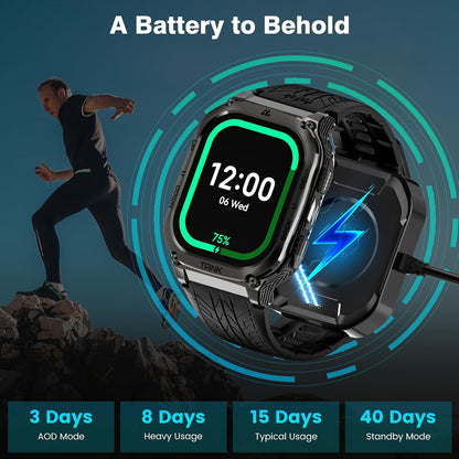 AMAZTIM Reloj Inteligente, Batería Extra Larga de 60 Días, Resisten...