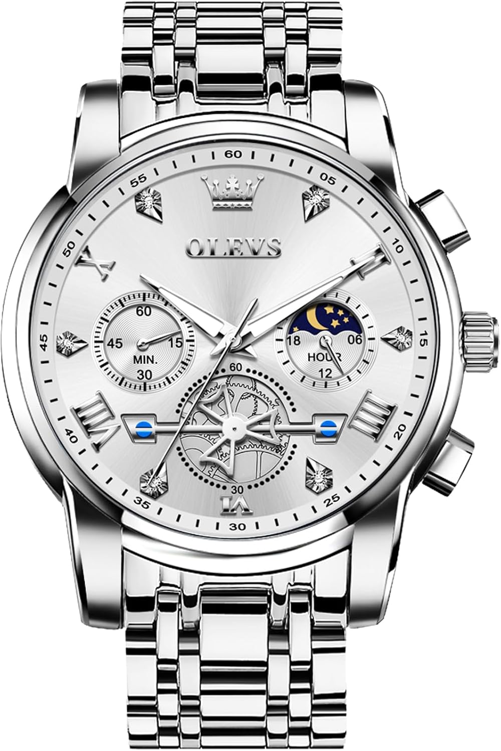 OLEVS Relojes para hombre, resistente al agua, de lujo, gran cara,...