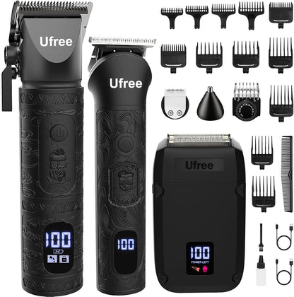 Ufree Cortapelos para hombres, recortador de barba, afeitadora de l...