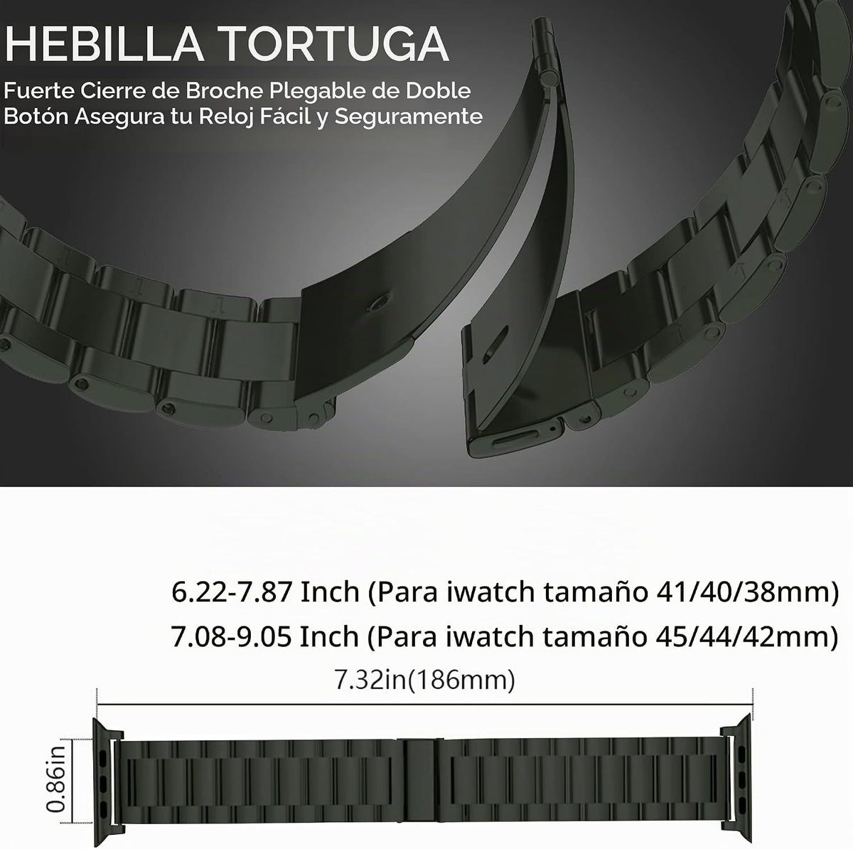 EPULY Correa de acero inoxidable para Apple Watch, compatible con 4...