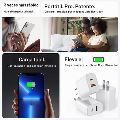 Bloque de cargador USB C, paquete de 3 enchufes de cargador de pare...