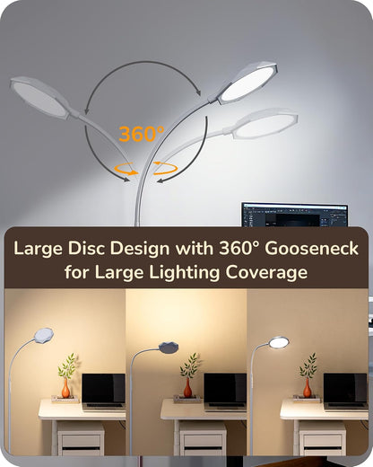 EDISHINE Lámpara de pie LED de 18W para sala de estar, superficie d...