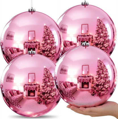 Zubebe Bolas grandes de adornos navideños de 8 pulgadas, color rosa...