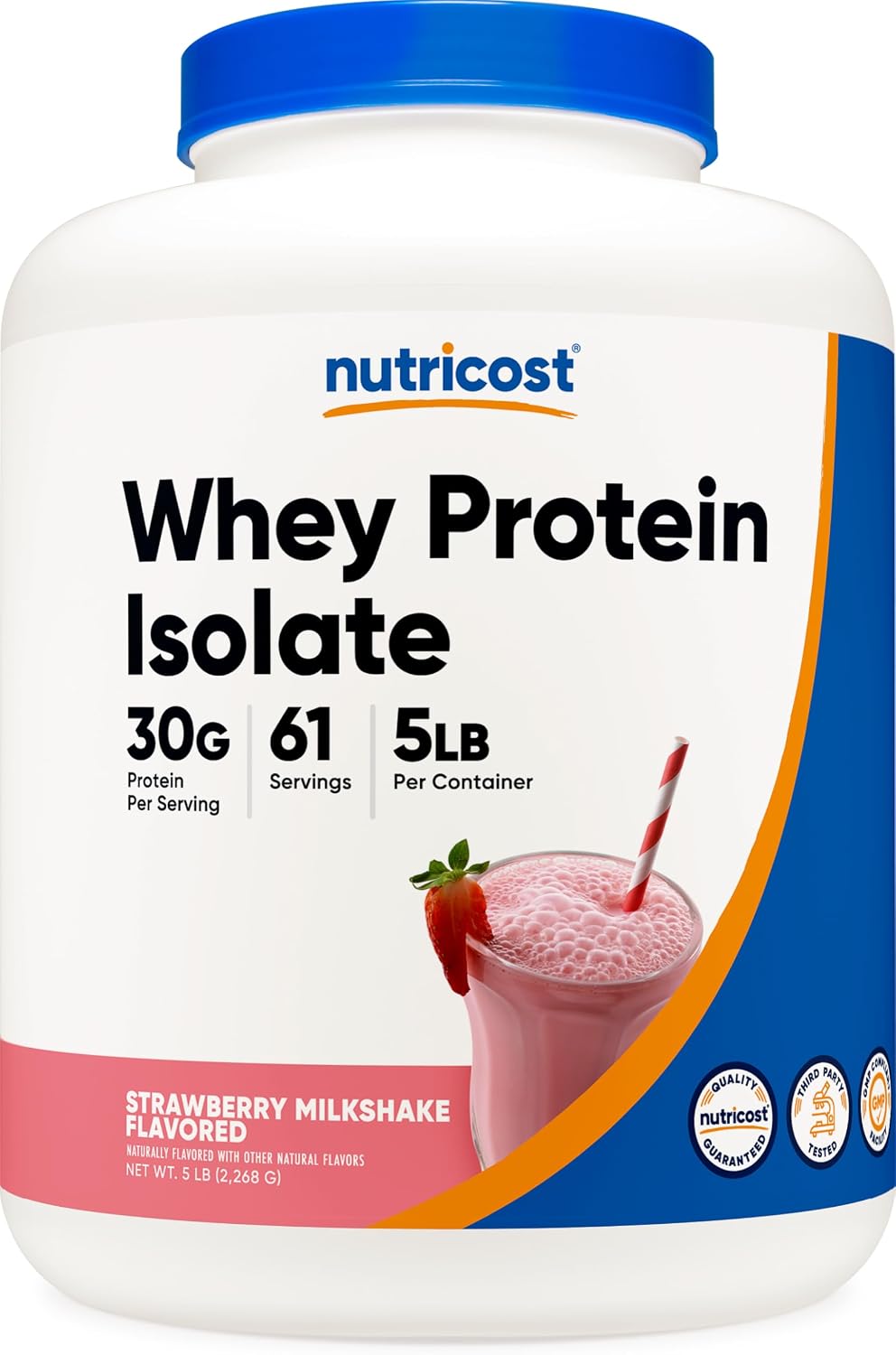 Nutricost Aislado de proteína de suero (batido de fresa) 5LBS