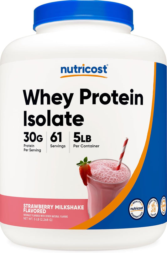 Nutricost Aislado de proteína de suero (batido de fresa) 5LBS