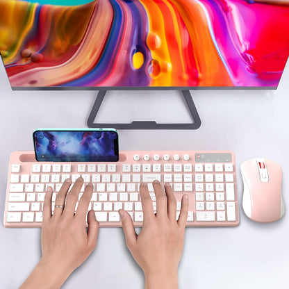 Combo de teclado y ratón inalámbricos, MARVO 2.4G Teclado inalámbri...