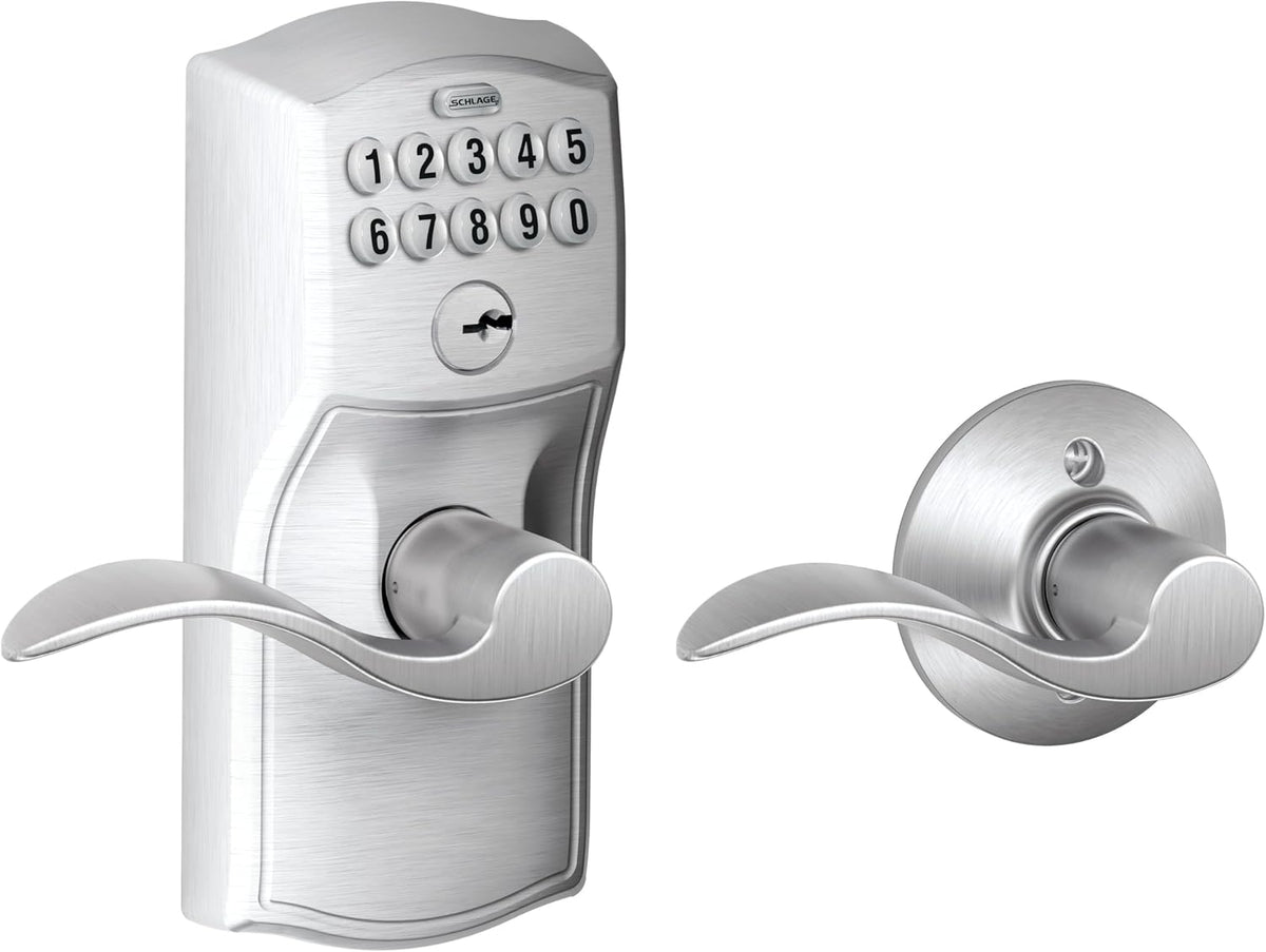 Schlage Cerradura de teclado electrónico, manija de palanca, borde...