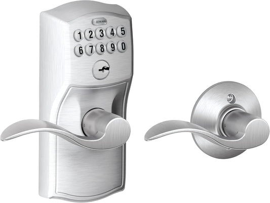 Schlage Cerradura de teclado electrónico, manija de palanca, borde...