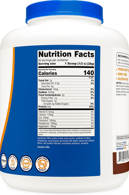 Nutricost Polvo aislado de proteína de suero (chocolate con leche)...