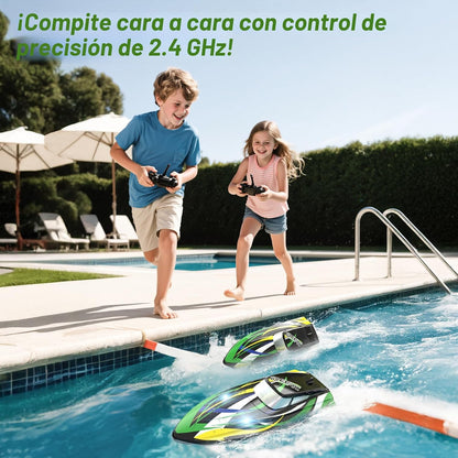 DEERC Barco RC rápido para niños, más de 20 MPH, recuperación de vu...