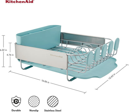 KitchenAid Escurridor de platos compacto que ahorra espacio, resist...