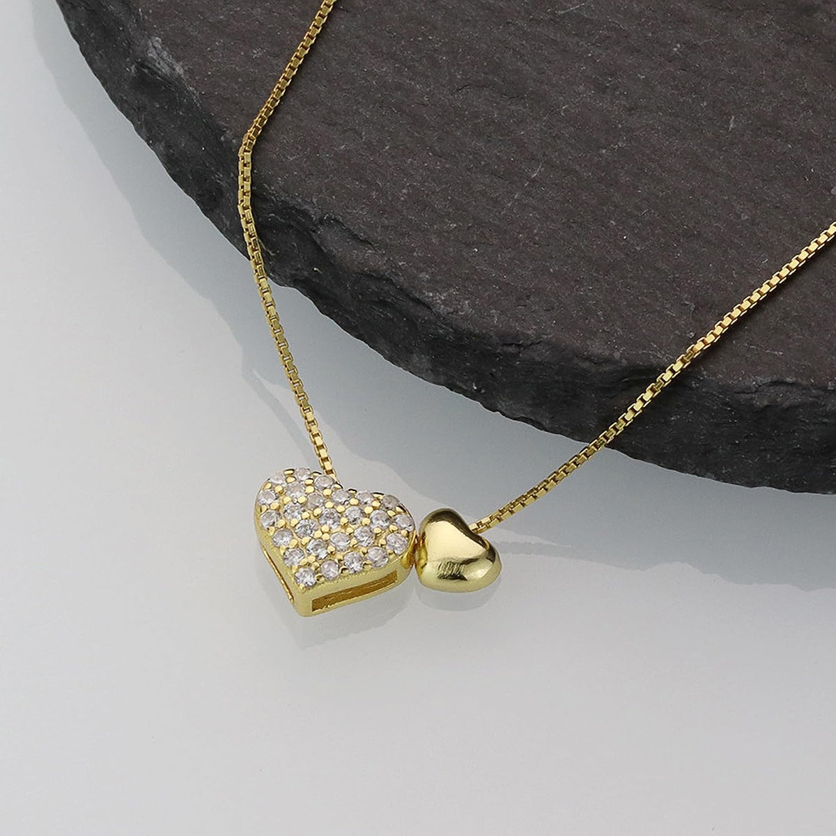 LOVECOM Collar de plata de ley S925 con corazón para mujer, delicad...