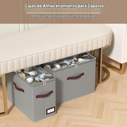 OIAHOMY Paquete de 2 organizadores de zapatos para armario, contene...