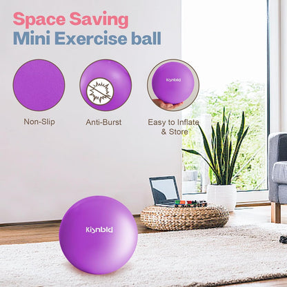 kisnbld Pequeña pelota de ejercicio, mini pelota de pilates de 9 pu...