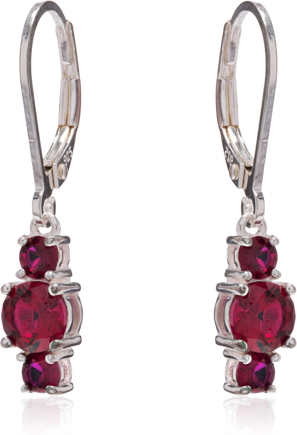 Amazon Essentials Aretes colgantes de plata esterlina con piedras p...
