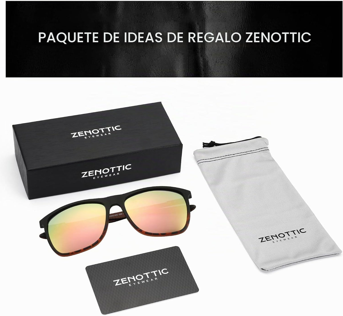 ZENOTTIC Gafas de sol polarizadas cuadradas para hombre, ultraliger...