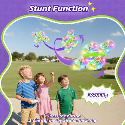 FUNPX Dron LED RC para niños de 6 años, regalo de cumpleaños de Nav...
