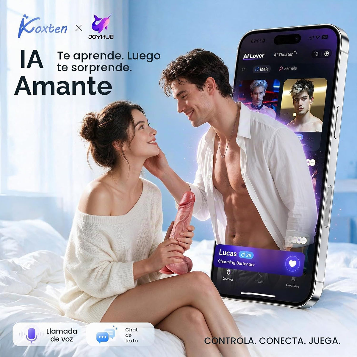 Consolador de empuje de 9 pulgadas, aplicación de consolador grande...