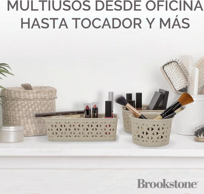 BROOKSTONE, Juego organizador multiusos de 10 piezas, cestas anidab...