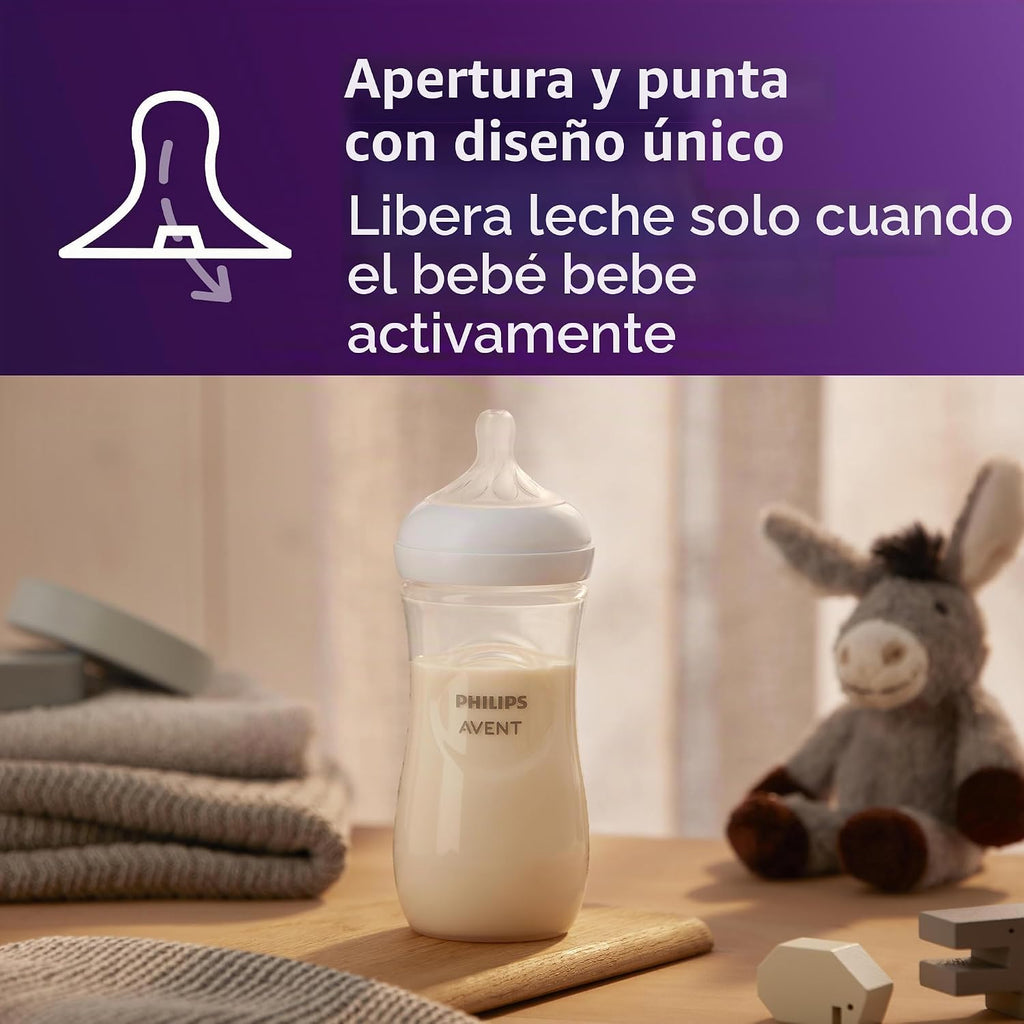 Philips Avent Biberones naturales, flujo rápido, 11 onzas, sin BPA,...