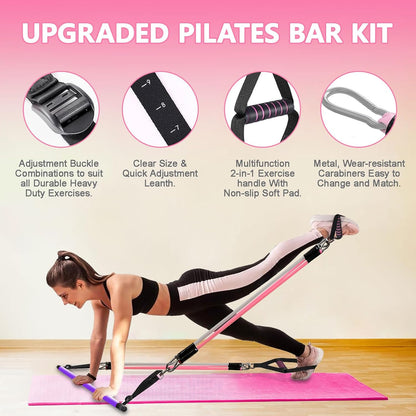 Kit de barra de pilates Bbtops con bandas de resistencia, barra de...