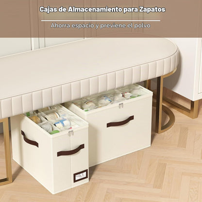 OIAHOMY Paquete de 2 organizadores de zapatos para armario, contene...
