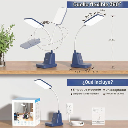 Sailstar Lámpara de escritorio LED con carga inalámbrica de 10 W y...