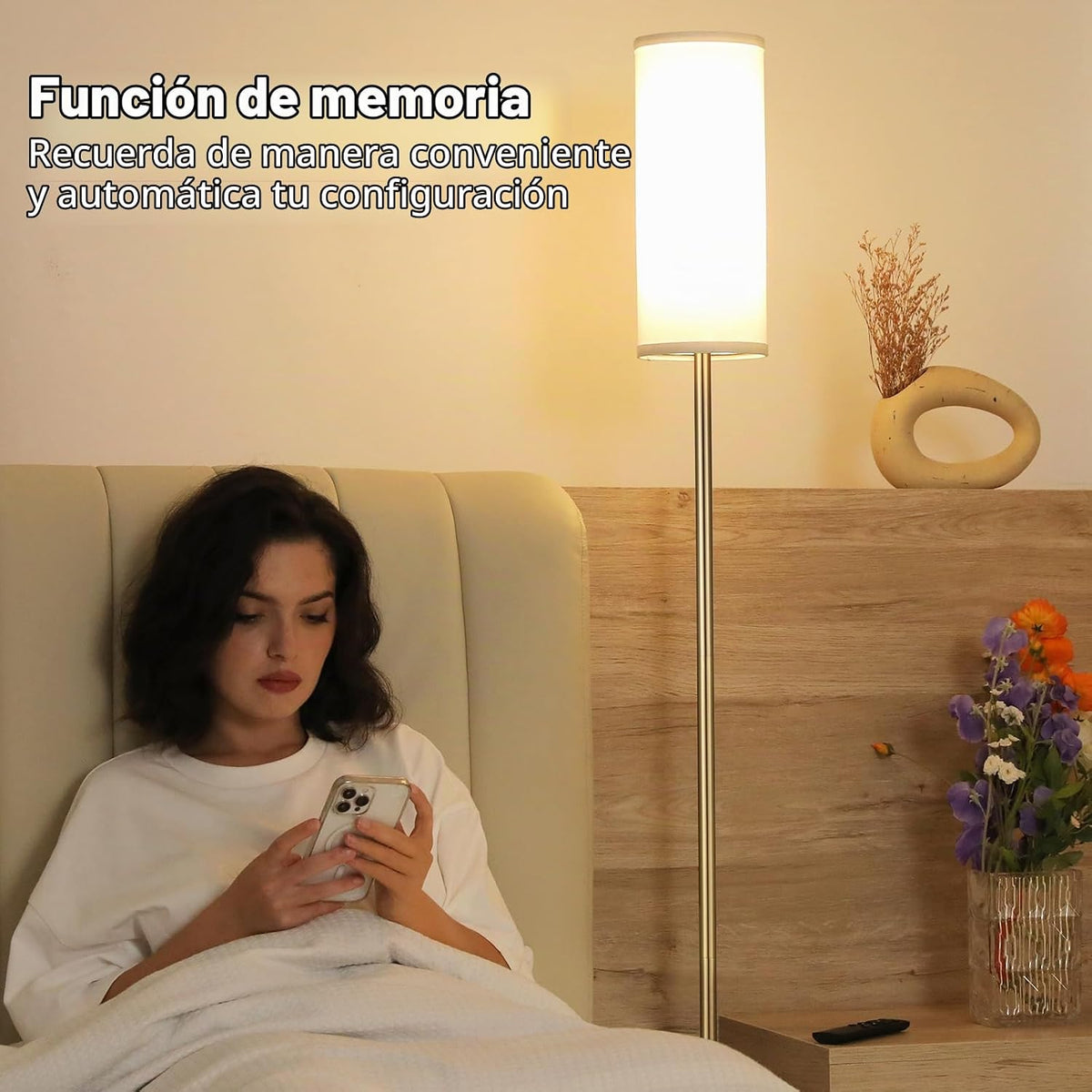 Ambimall Lámparas de pie de 64 pulgadas para sala de estar con cont...