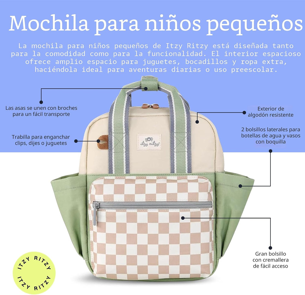 Mochila para niños de Itzy Ritzy - Bolsa para guardería - Cuenta co...