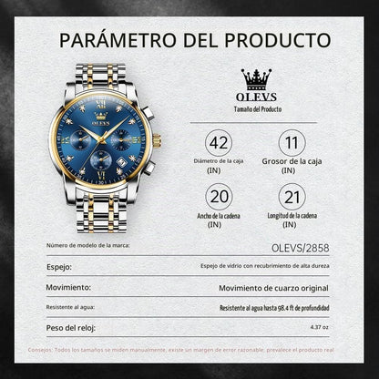 OLEVS Relojes para hombre Relojes de cronógrafo de fácil lectura lu...