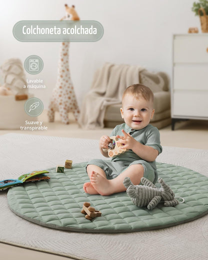 Blissful Diary Baby Play Gym Mat, tapete de juego con 6 juguetes de...