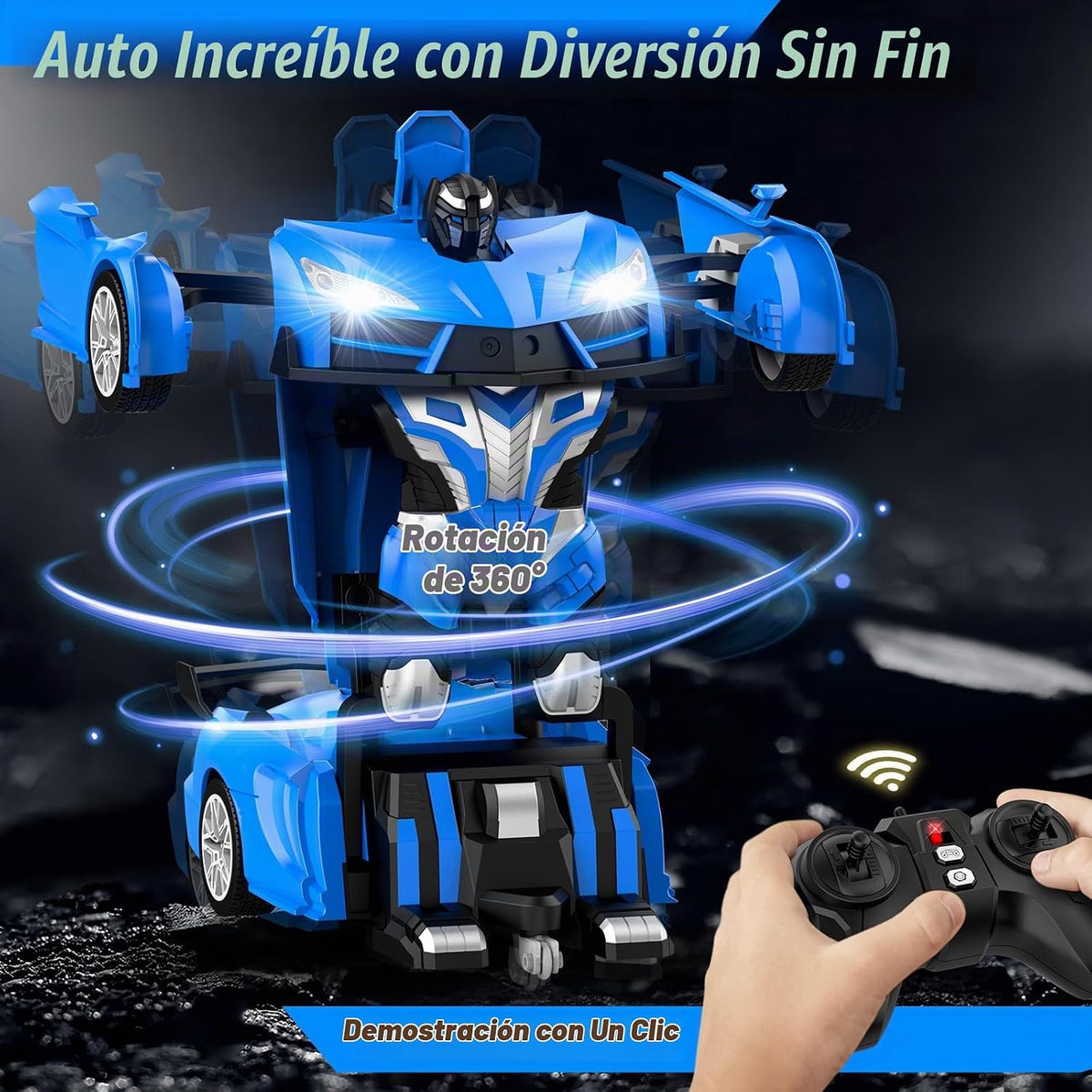 Qumcou Coche de Control Remoto Transformable 1:16, Juguetes para ni...