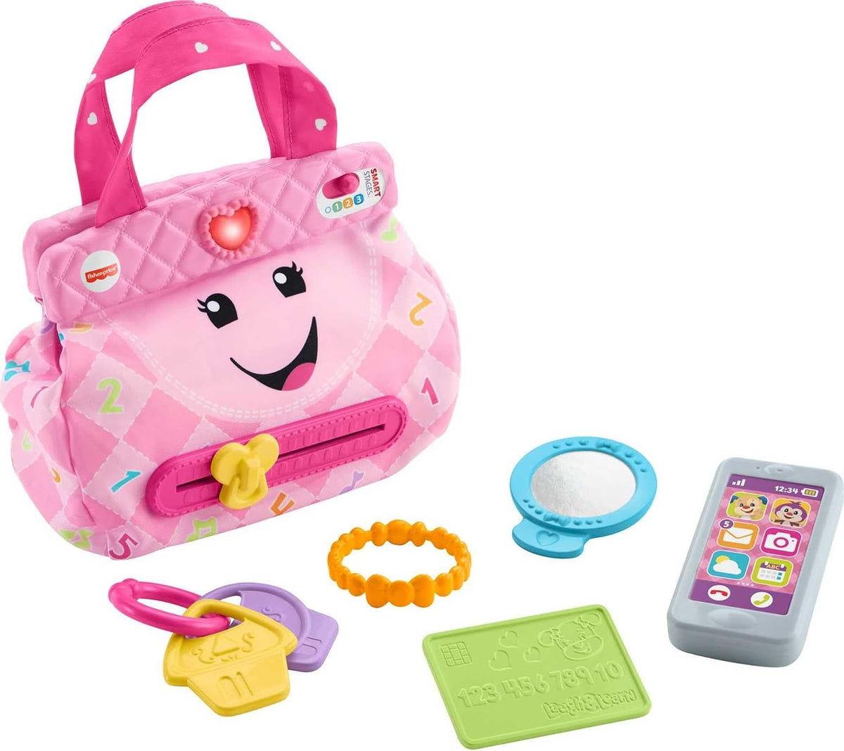 Fisher-Price Laugh &amp; Learn My Smart Purse, rosa, juguete musica...