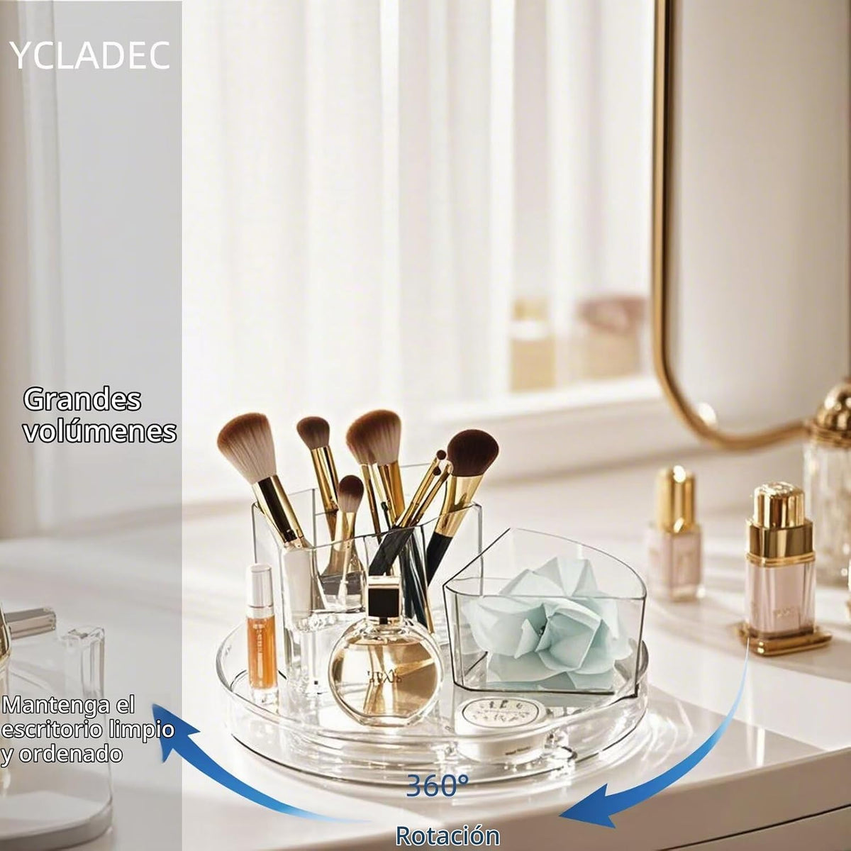 YCLADEC Lazy Susan - Paquete de 4 organizadores de platos giratorio...