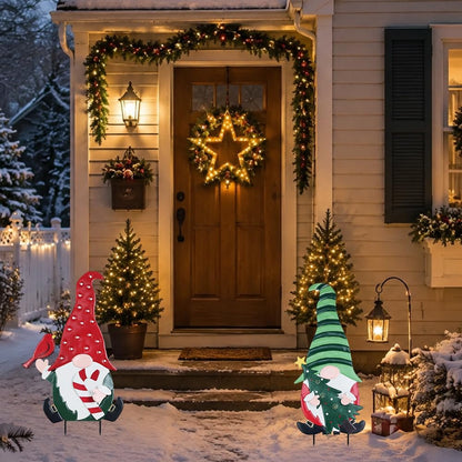 YEAHOME Decoraciones Navideñas para Exteriores, Paquete de 2 Estaca...